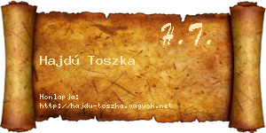 Hajdú Toszka névjegykártya